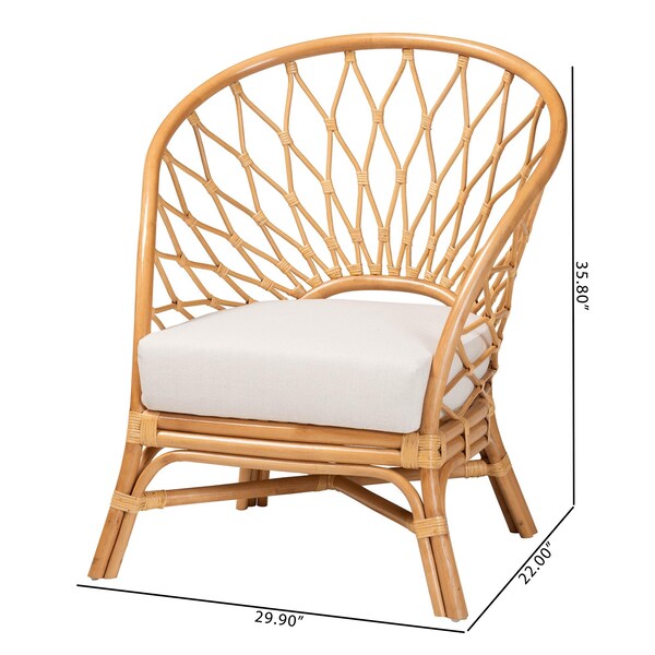 Emmeline Bohemian Honey Rattan Accent Chair